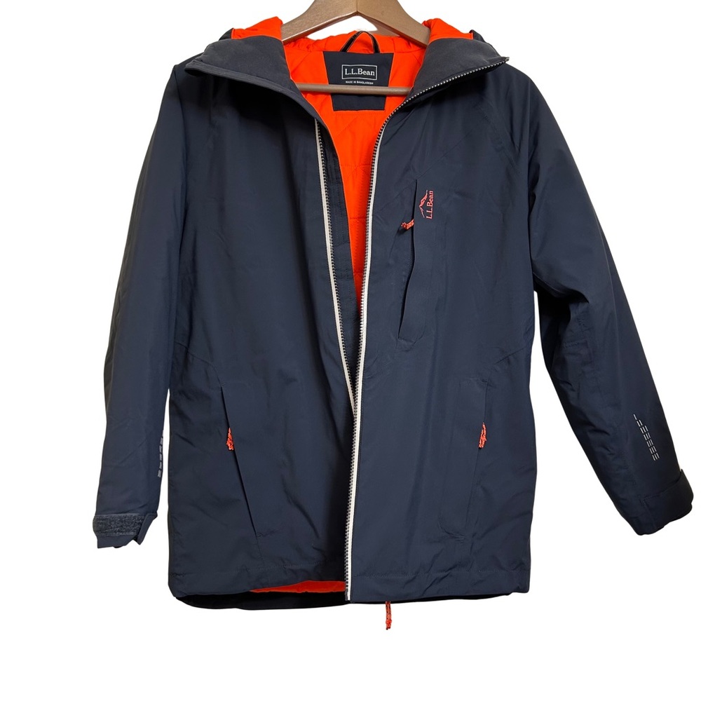 L.L. Bean Kids' Waterproof Insulated Jacket - size 14/16 - Navy - like new! - Picture 2 of 9